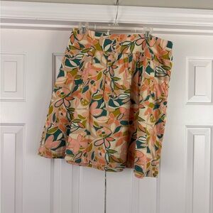 J. Crew Floral Geometric Skirt - Pink and Green